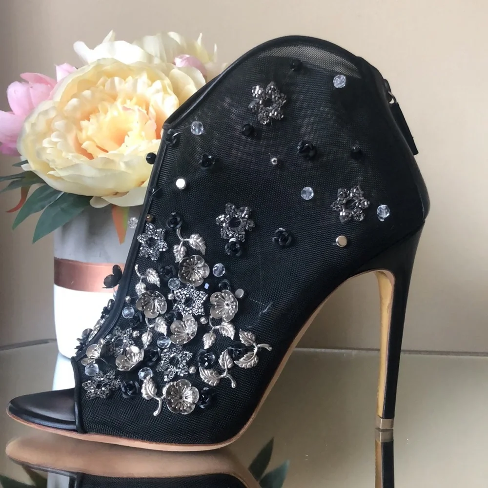 NEW Rupert Sanderson Black Studded Accents Boots - Picture 1 of 16